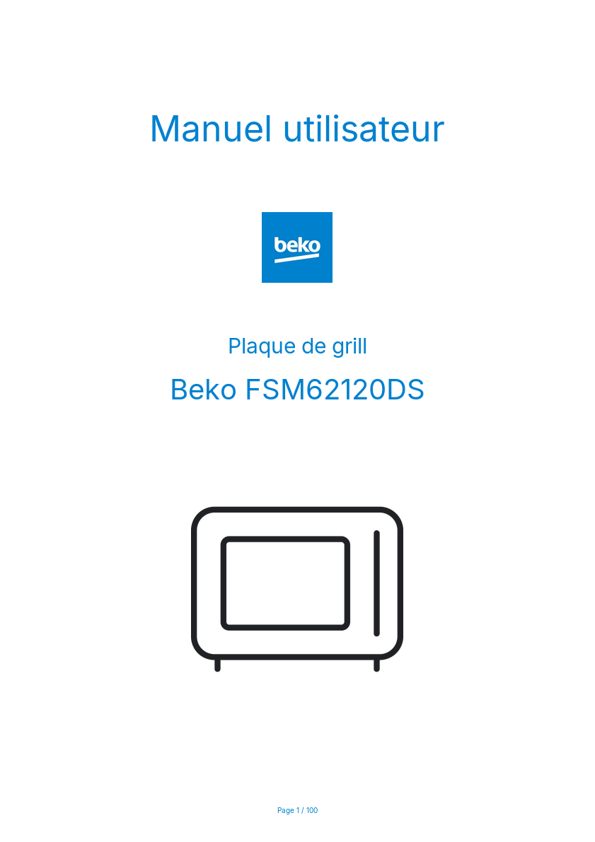 Image de la première page du manuel de l'appareil FSM62120DS