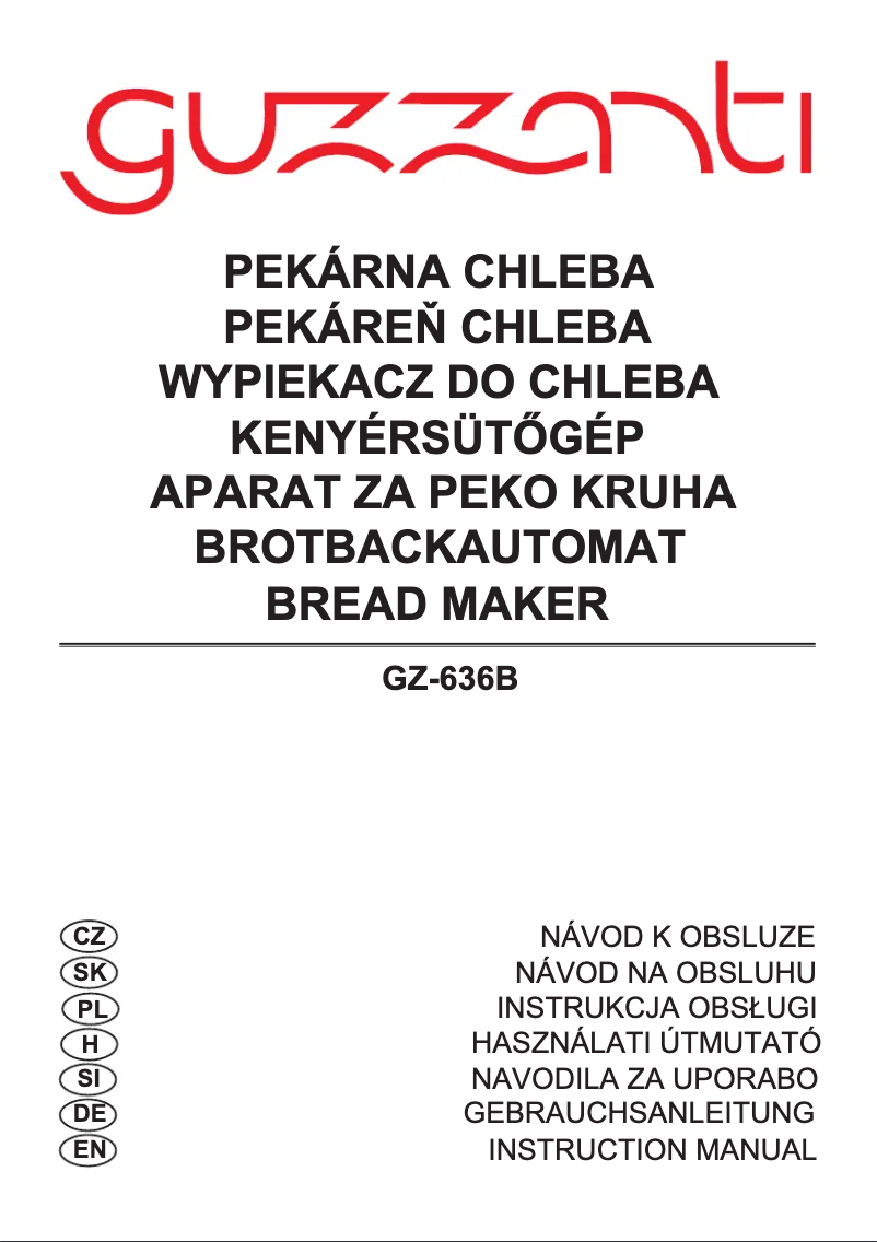 Image de la première page du manuel de l'appareil GZ-636B