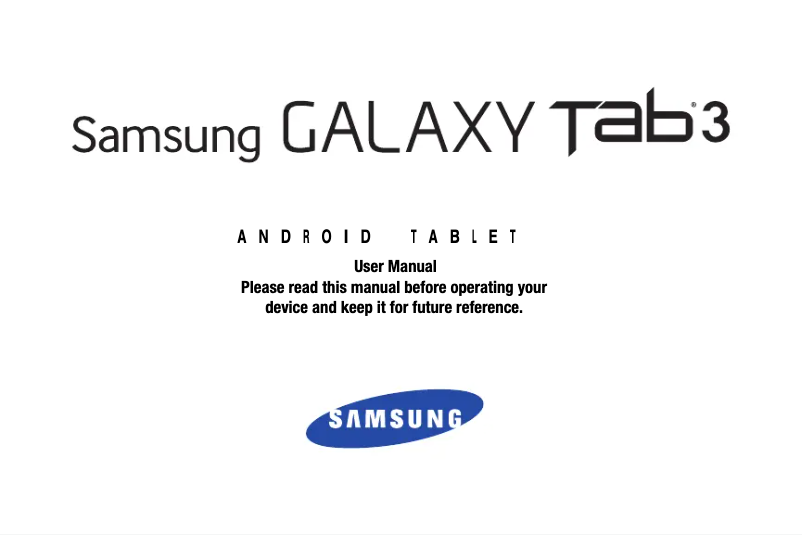 Page n°1 - Manuel utilisateur Samsung Galaxy 3 10.1