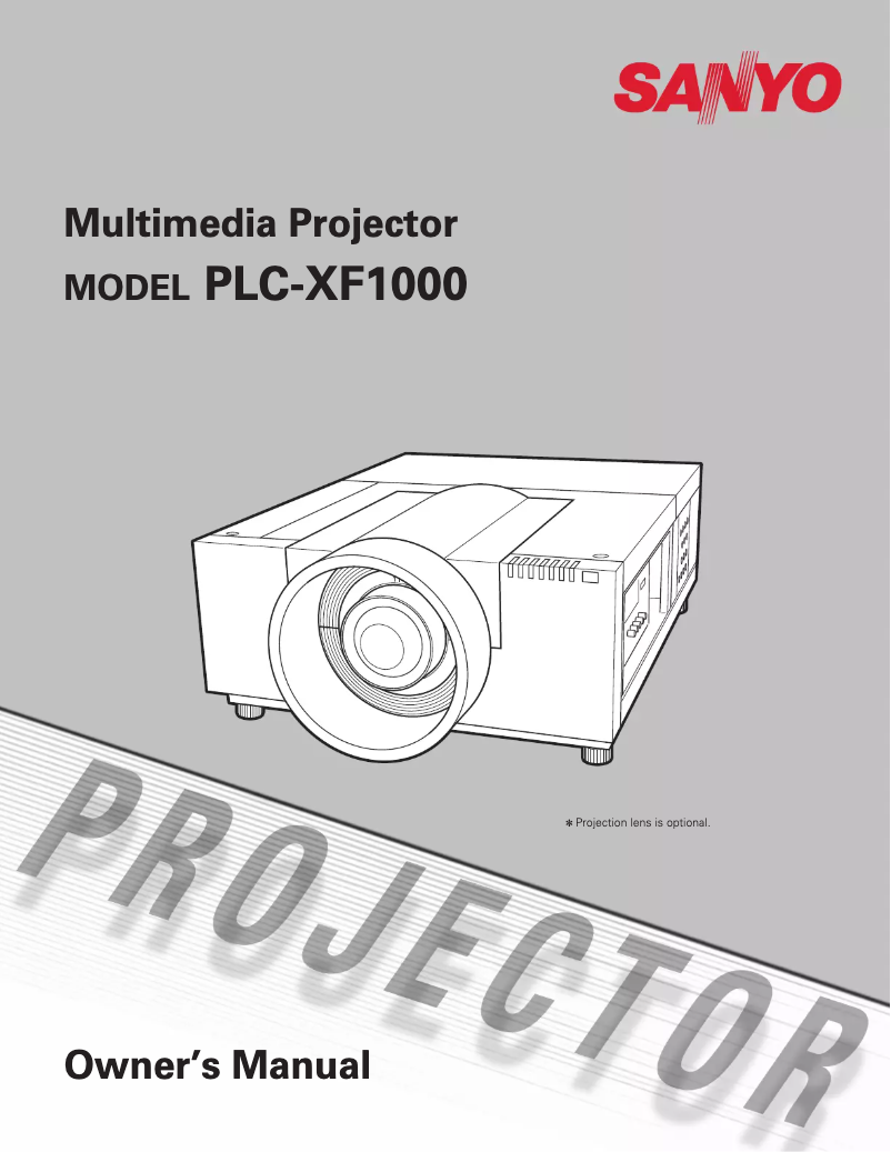 Page n°1 - Manuel utilisateur Sanyo PLC-XF1000
