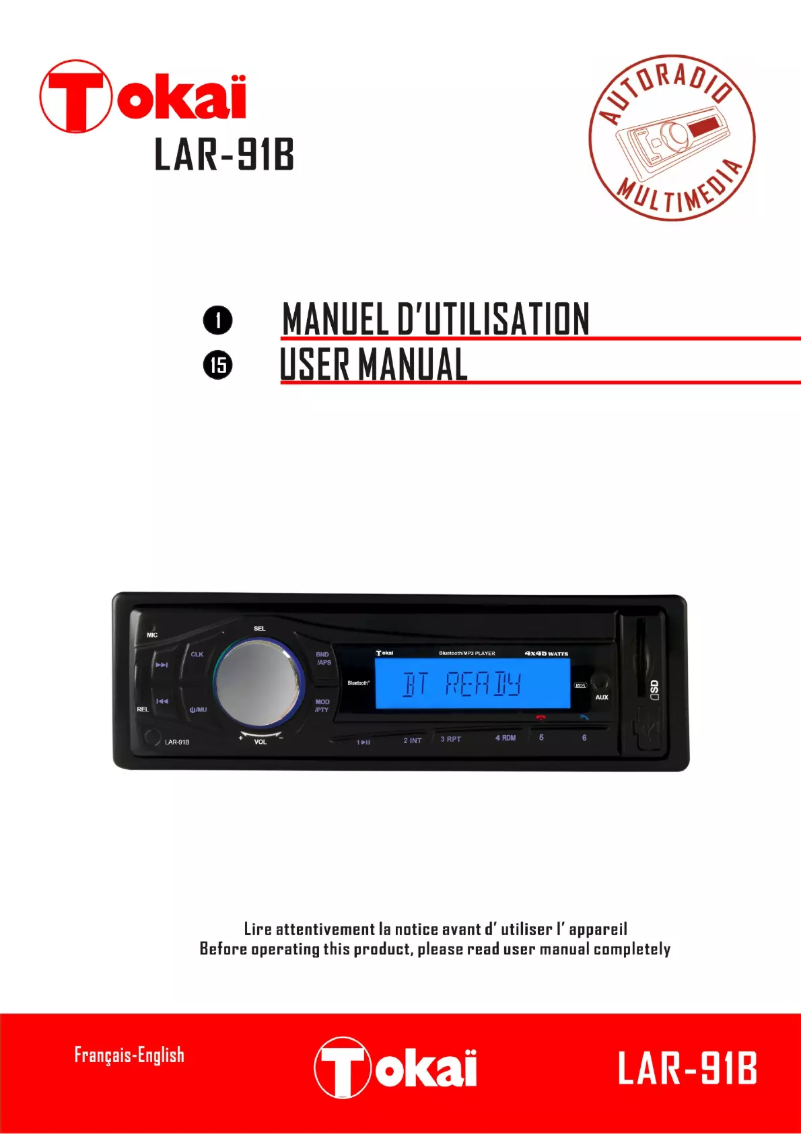 Page 1 de la notice Manuel utilisateur Tokaï LAR-91B