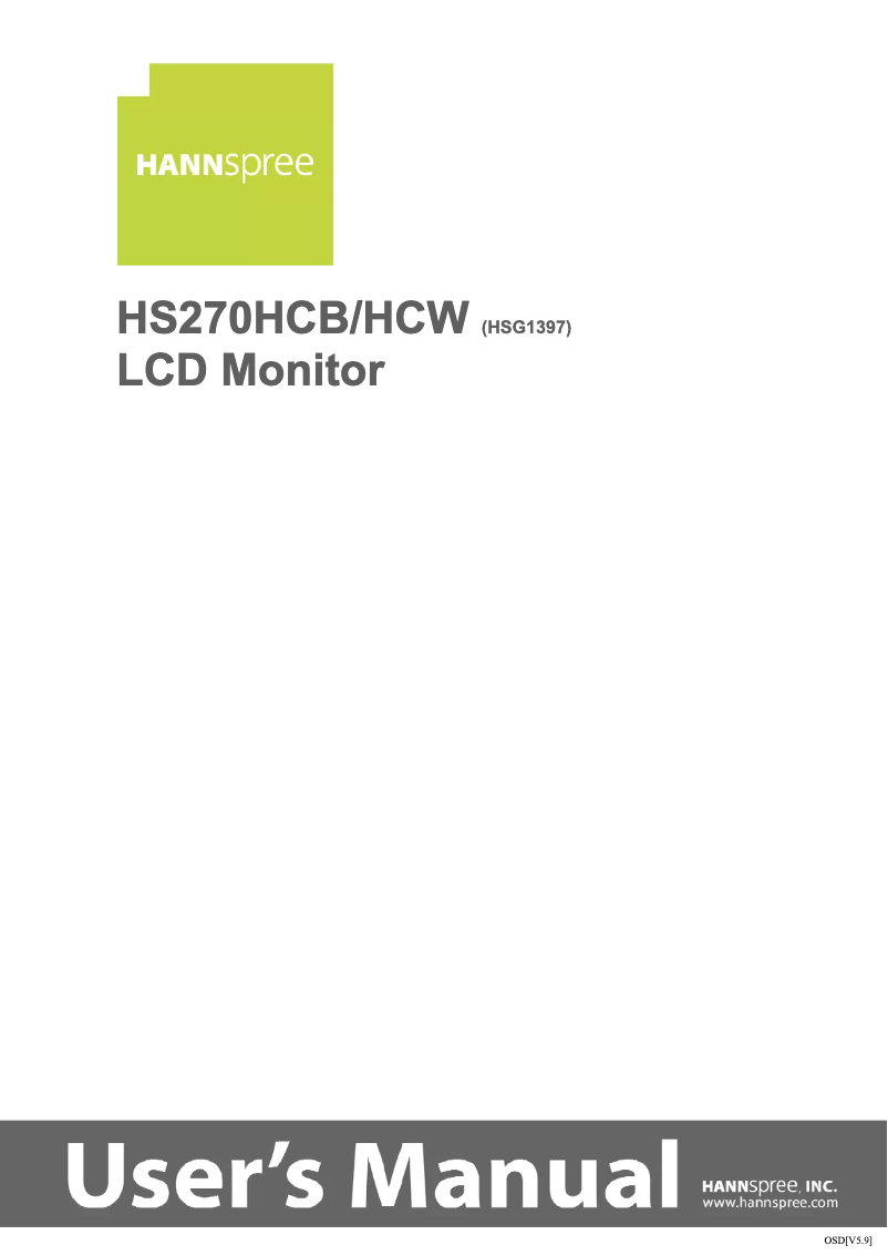 Page n°1 - Mode d'emploi Hannspree HS 270 HCB