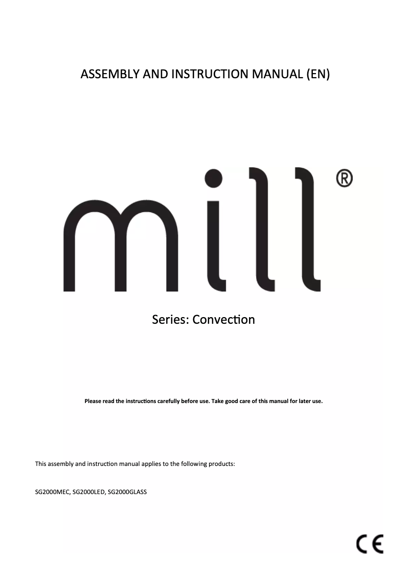 Page n°1 - Manuel utilisateur Mill SG2000