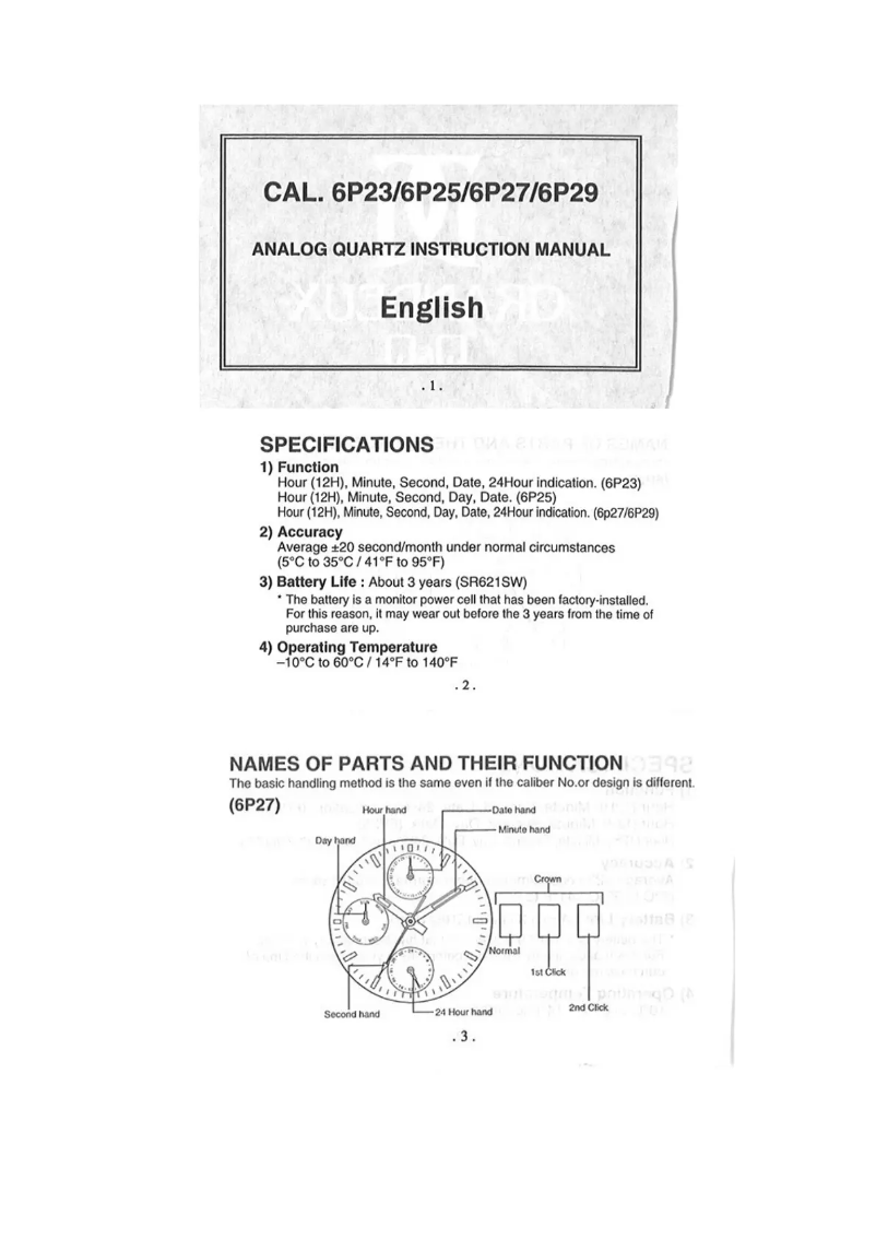 Page 1 de la notice Manuel utilisateur Grandeux 6P29