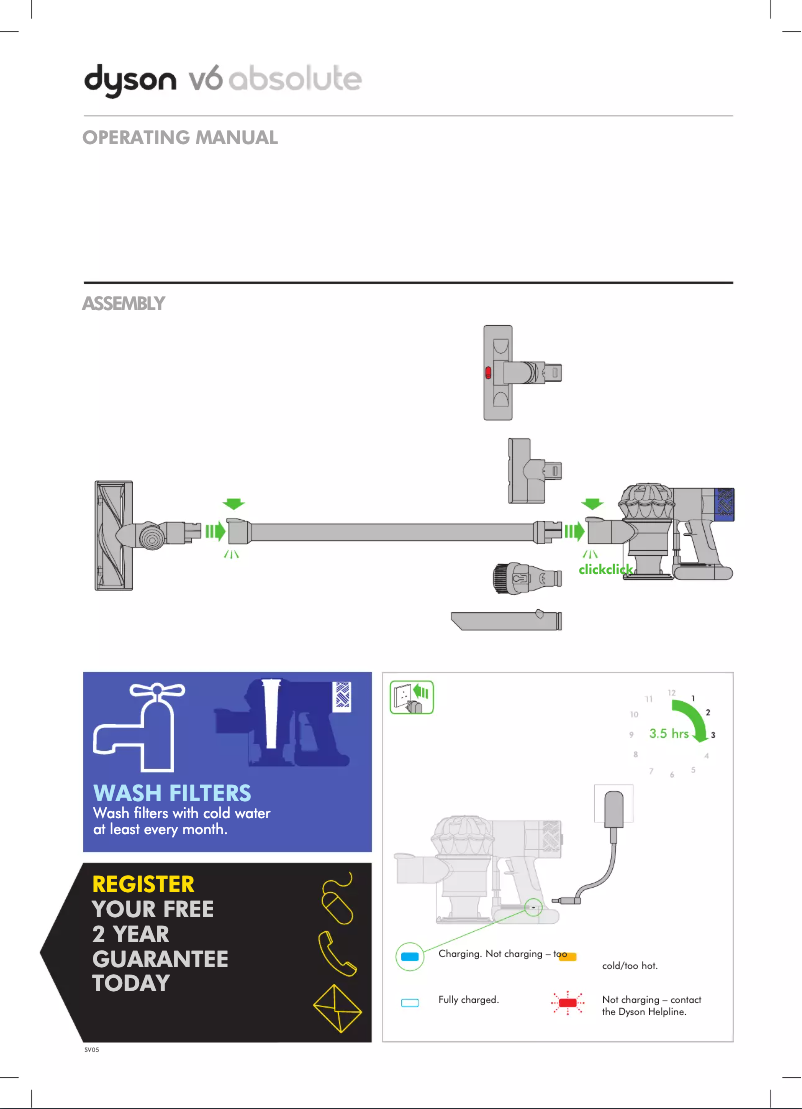 Image de la première page du manuel de l'appareil V6 Absolute