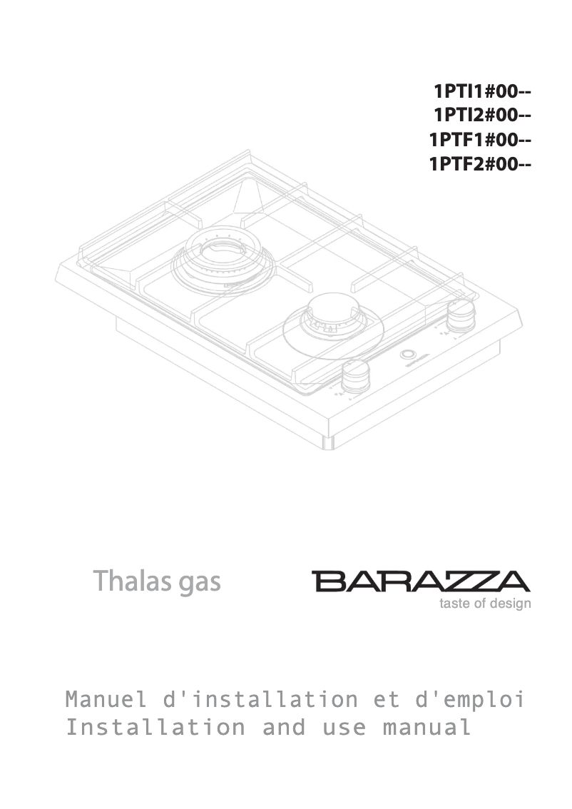 Page 1 de la notice Manuel utilisateur Barazza 1PTI2