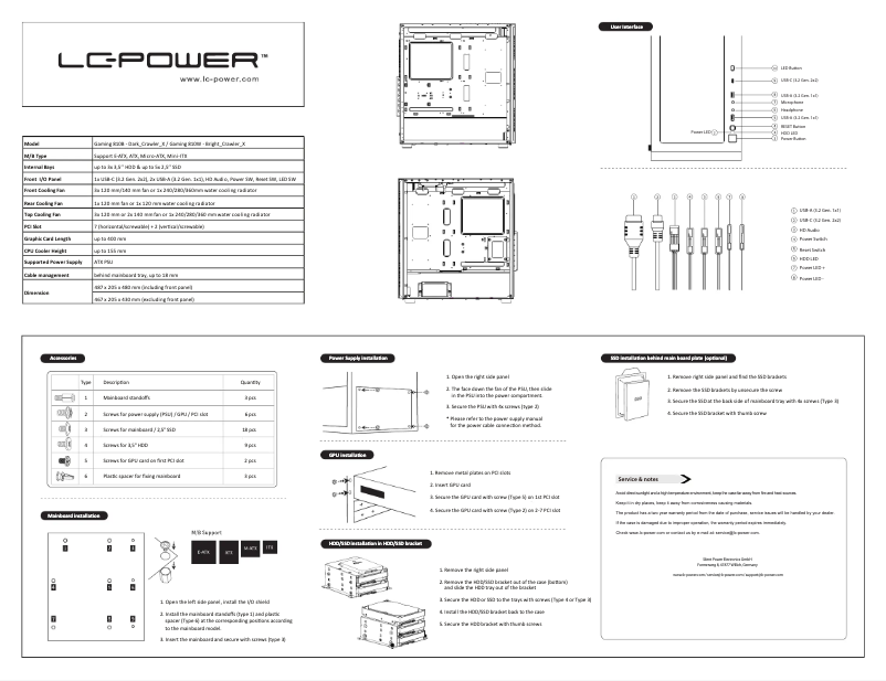 Page n°1 - Manuel utilisateur LC-Power Gaming 810W