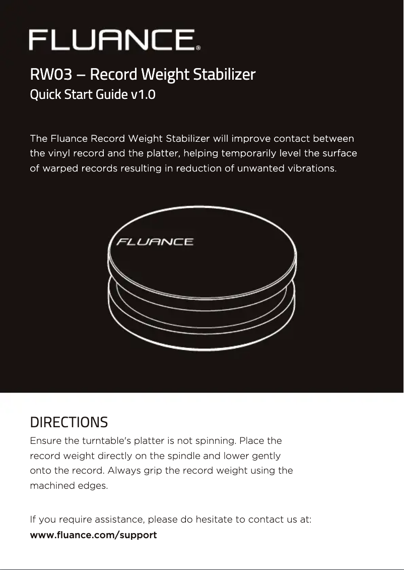 Page n°1 - Manuel utilisateur Fluance RW03
