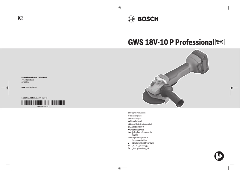 Page n°1 - Manuel utilisateur Bosch GWS 18V-10 P Professional