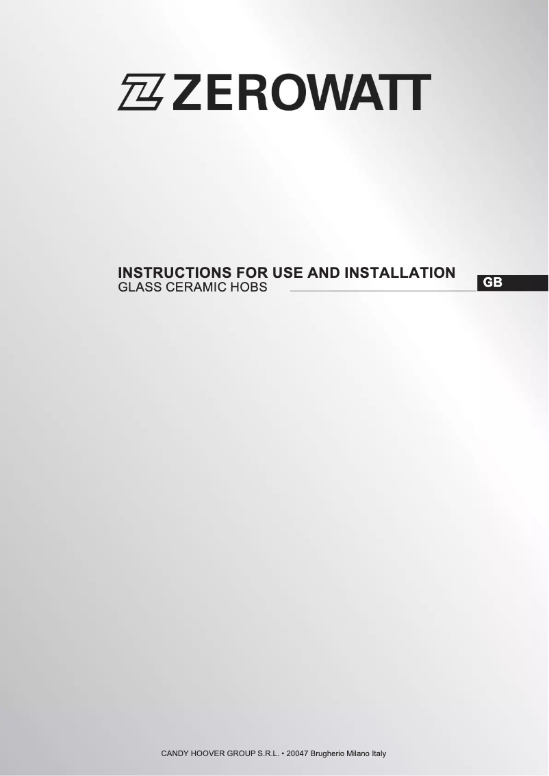 Page n°1 - Manuel utilisateur Zerowatt ZH632XK