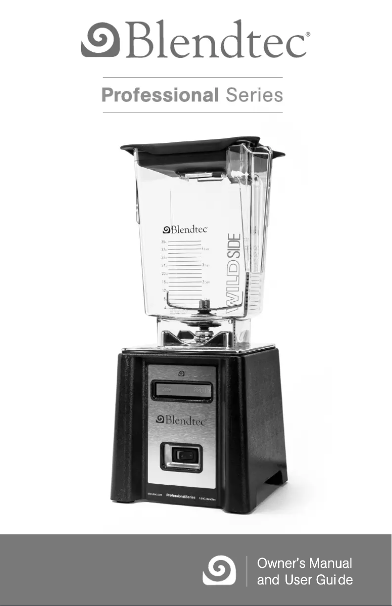 Page 1 de la notice Manuel utilisateur Blendtec Professional Series