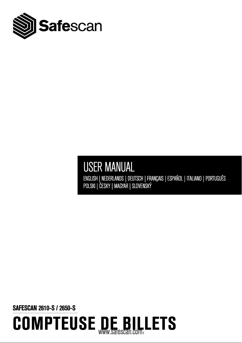 Page 1 de la notice Manuel utilisateur Safescan 2650-S