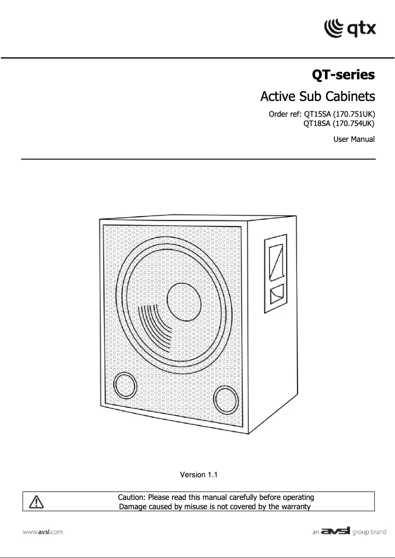 Page 1 de la notice Manuel utilisateur Qtx QT18S