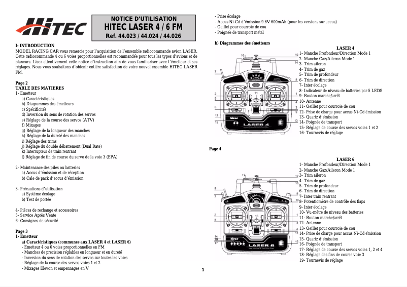 Page n°1 - Manuel utilisateur Hitec Flash 4.6