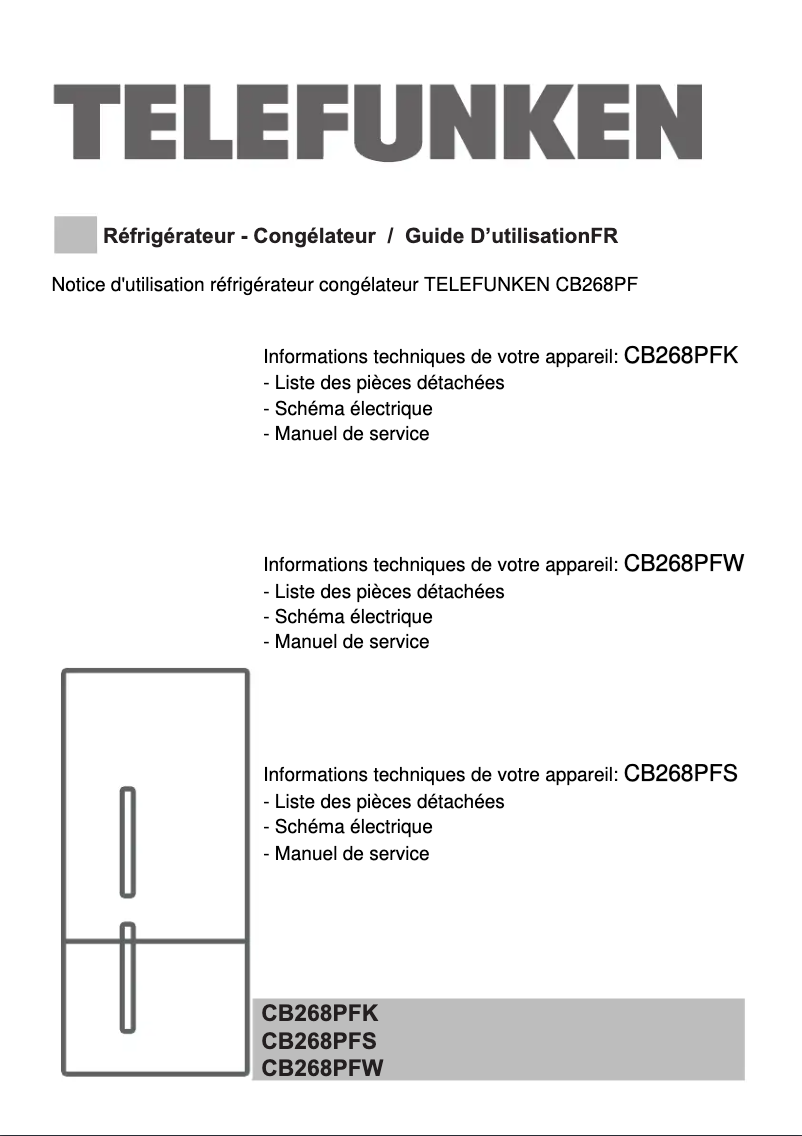 Image de la première page du manuel de l'appareil CB268PFS
