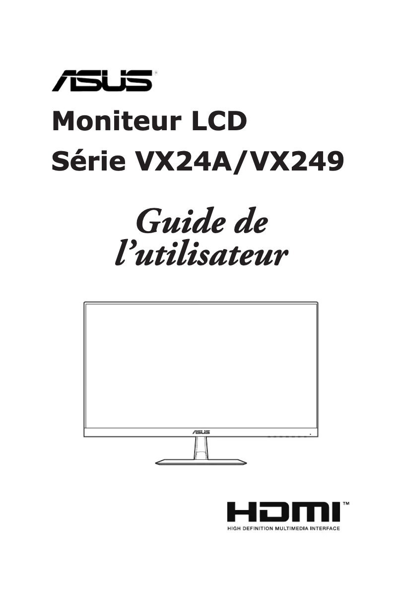 Image de la première page du manuel de l'appareil VX249H