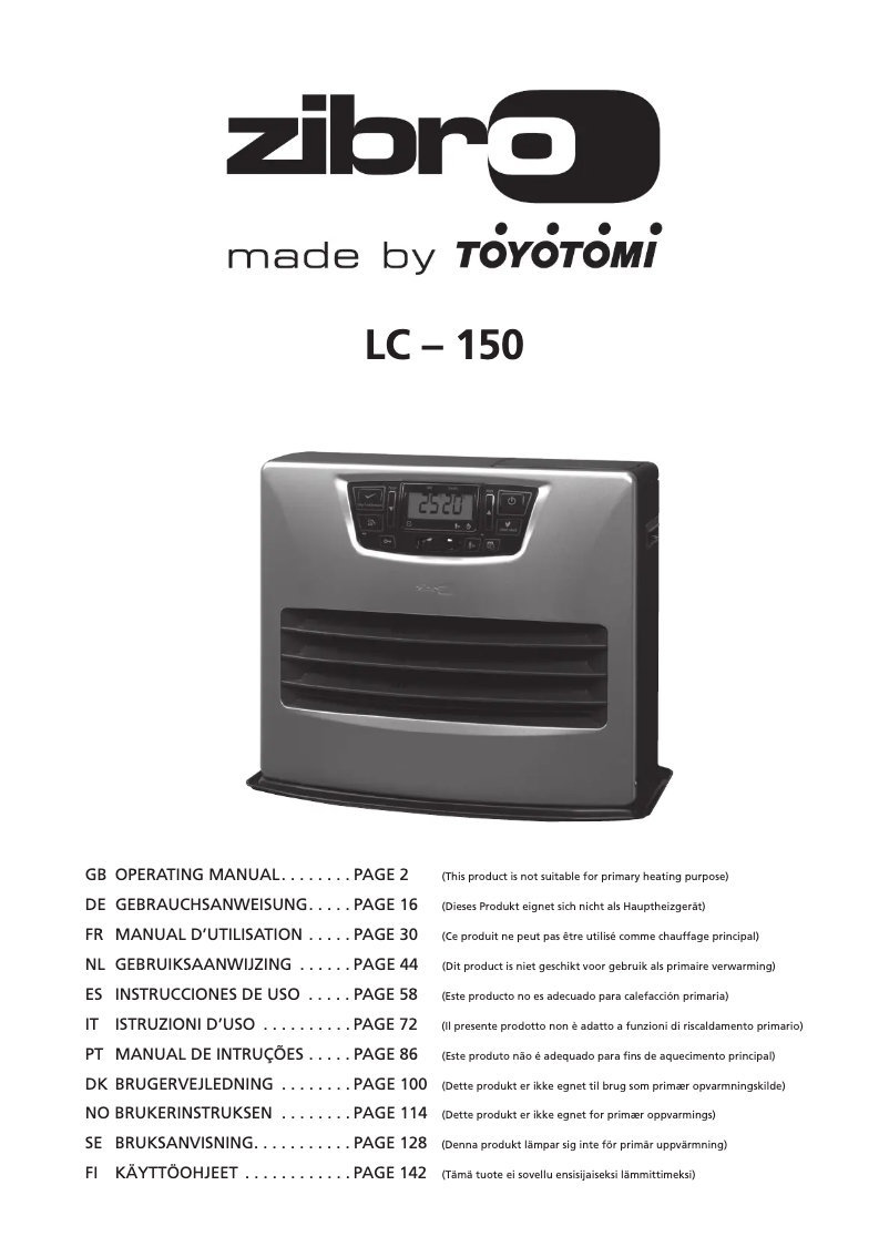 Page 1 de la notice Manuel utilisateur Zibro LC 150