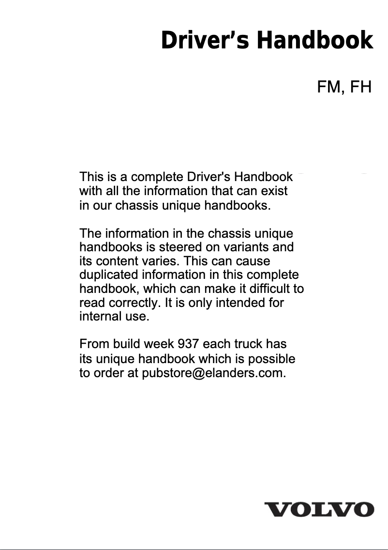 Page 1 of the manual User Manual Volvo FH (1998)