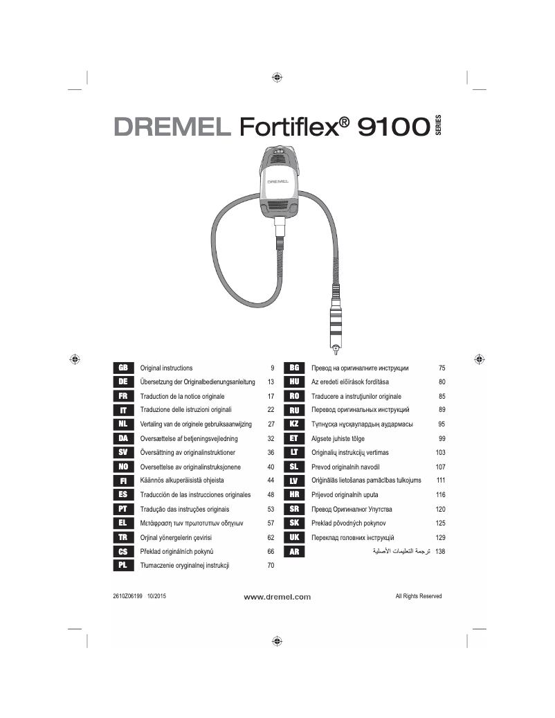 Image de la première page du manuel de l'appareil Fortiflex 9100