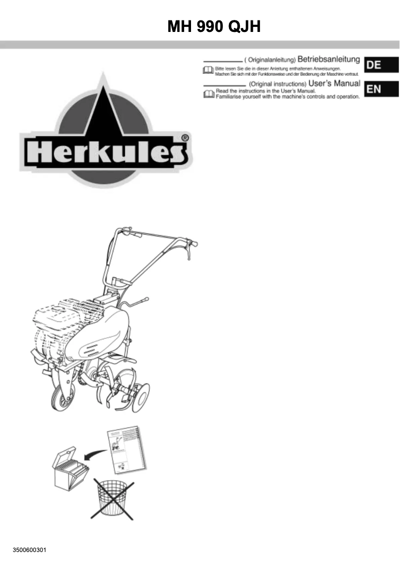 Page n°1 - Manuel utilisateur Herkules MH 990 QJH