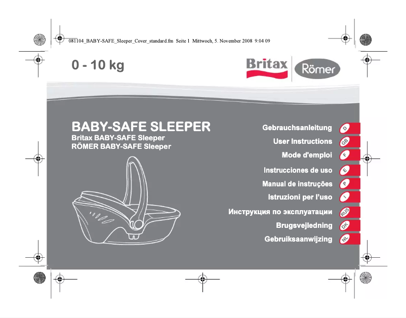 Page 1 de la notice Manuel utilisateur Britax-Römer Baby-Safe Sleeper