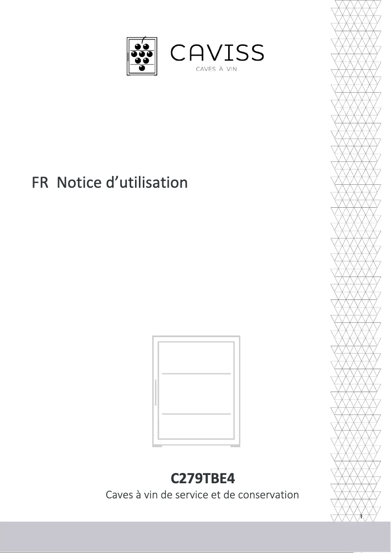 Page 1 de la notice Manuel utilisateur Caviss C279TBE4