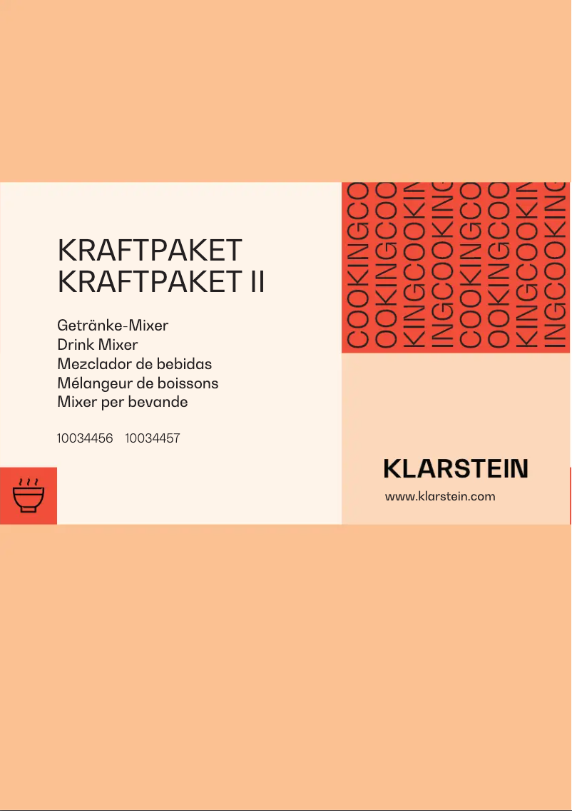 Page n°1 - Manuel utilisateur Klarstein Kraftpaket