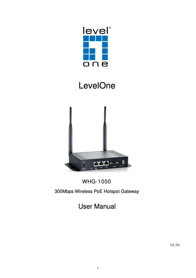 Page 1 de la notice Manuel utilisateur LevelOne WHG-1000