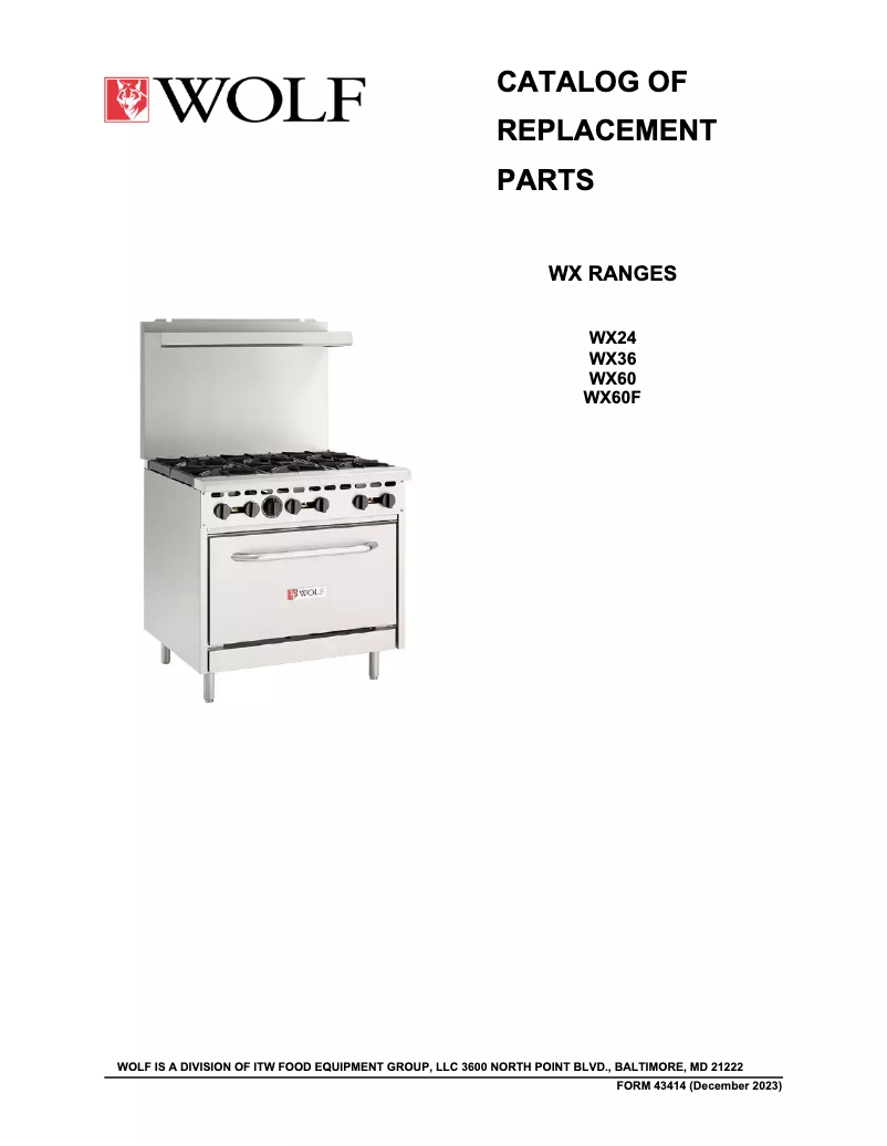 Page 1 de la notice Catalogue Wolf WX60-10B