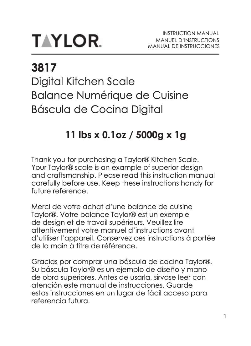 Image de la première page du manuel de l'appareil 3817