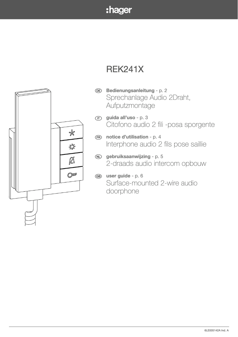 Image de la première page du manuel de l'appareil REK241X