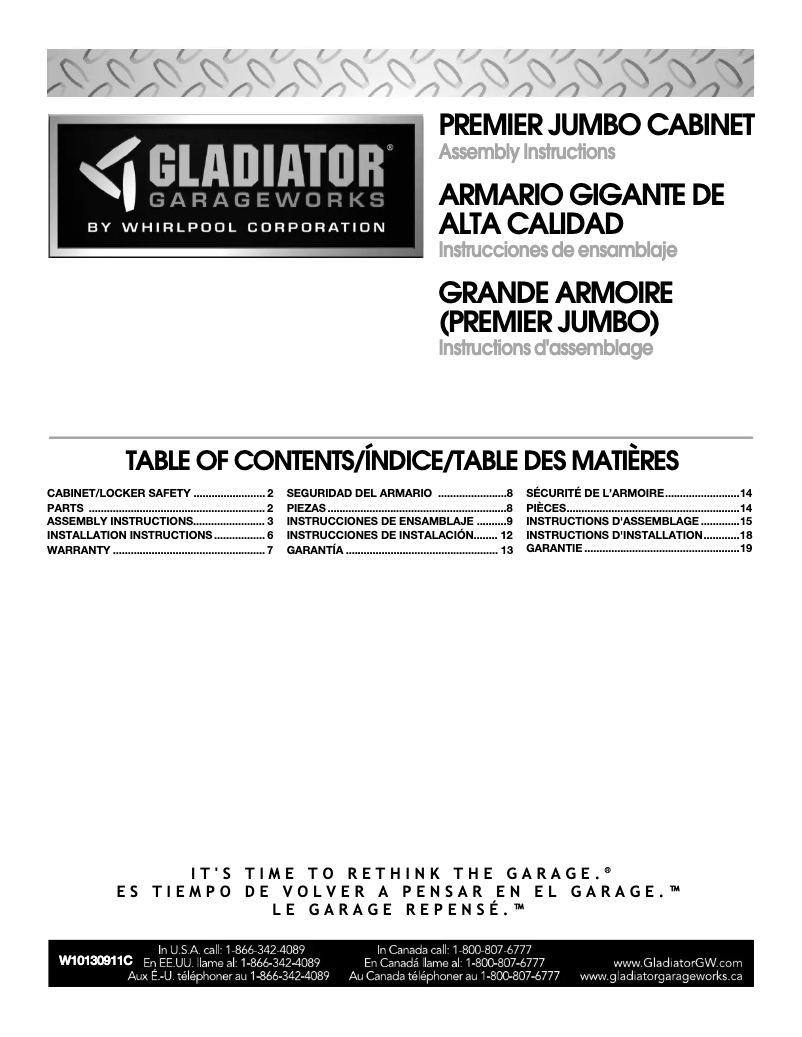 Page n°1 - Guide d'installation Gladiator GAJG36FDYG
