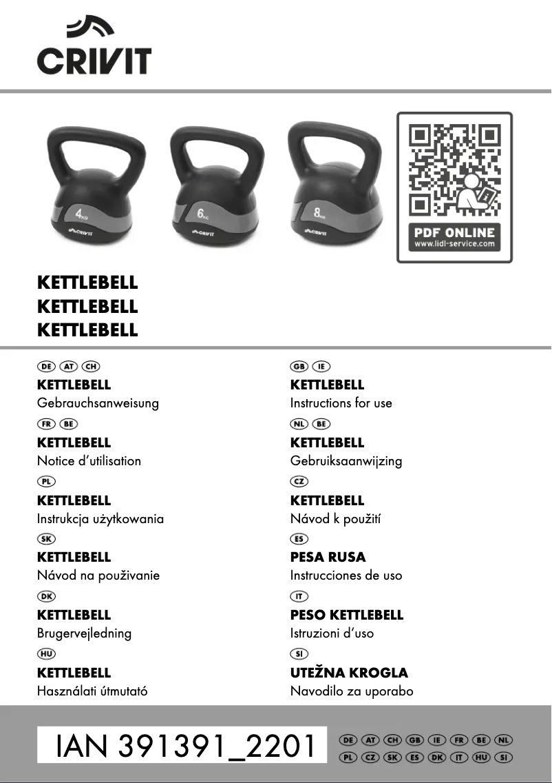 Page 1 de la notice Manuel utilisateur Crivit IAN 391391