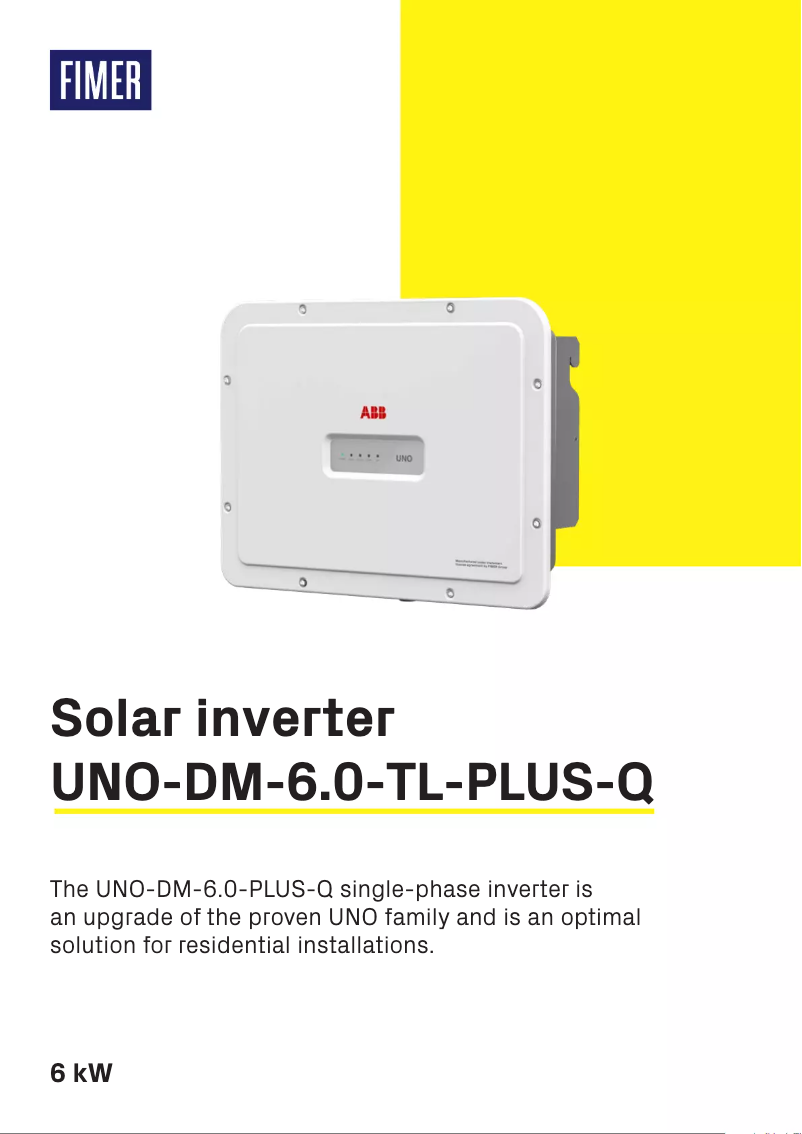 Image de la première page du manuel de l'appareil UNO-DM-6.0-TL-PLUS-Q