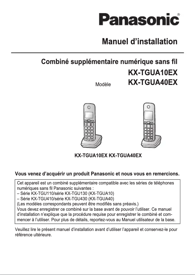 Imagen de la primera página del manual del dispositivo KX-TGUA10