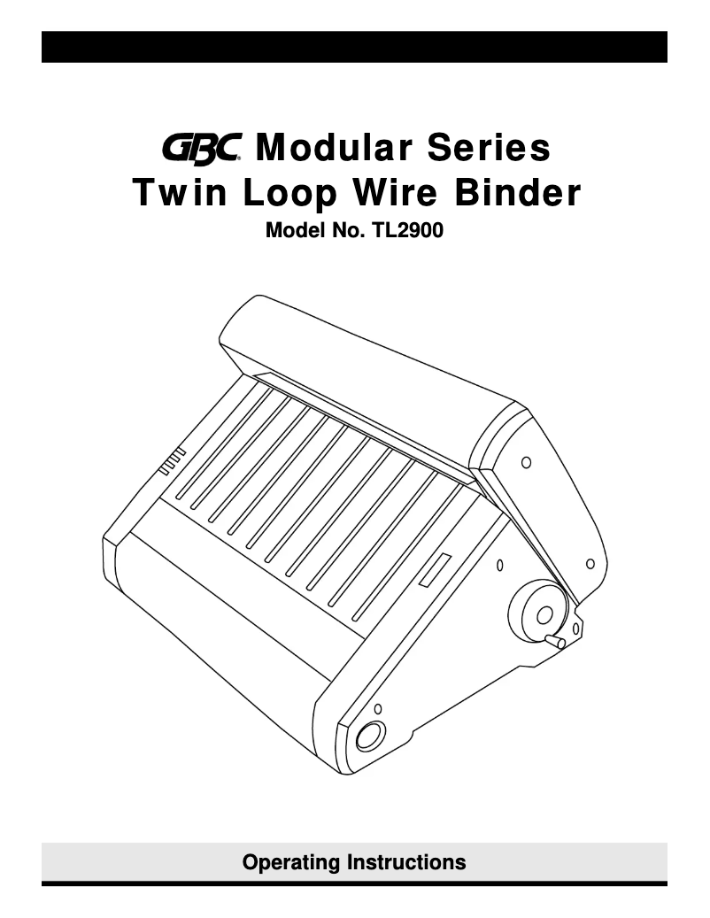 Image de la première page du manuel de l'appareil TL2900