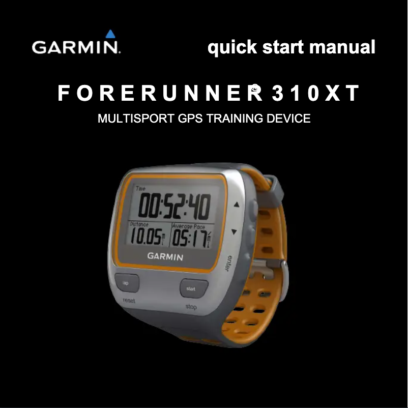 Page 1 de la notice Guide de démarrage rapide Garmin Forerunner 310XT