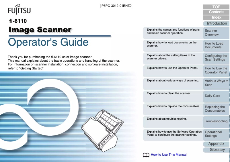 Page 1 de la notice Manuel utilisateur Fujitsu FI-6110