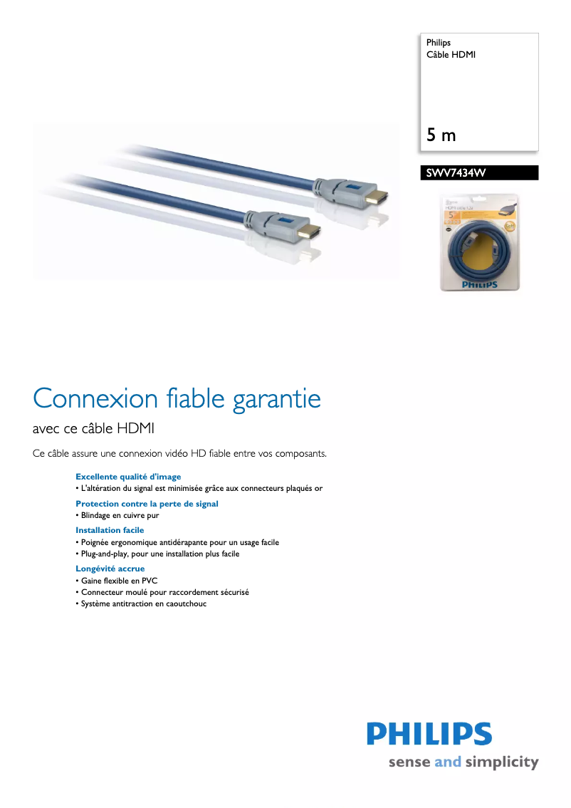 Page n°1 - Fiche technique Philips SWV7434W