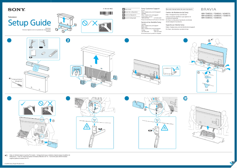 Page 1 de la notice Guide d'installation Sony Bravia XBR-55X850G