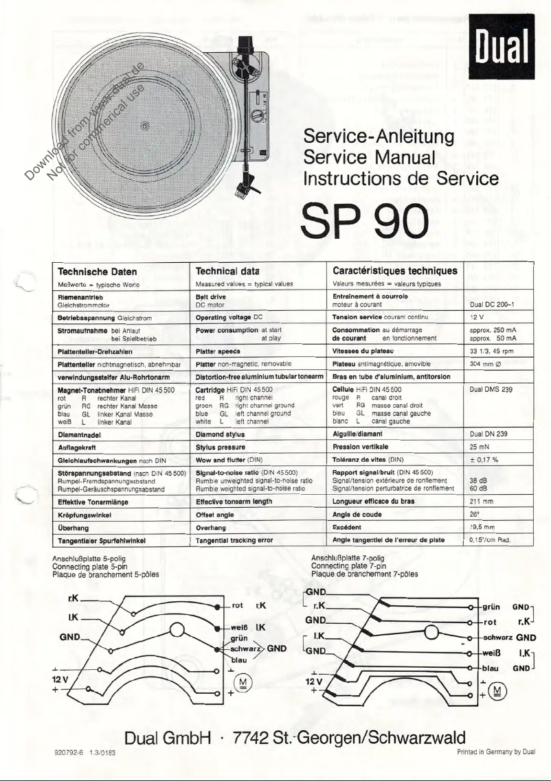 Image de la première page du manuel de l'appareil SP 90