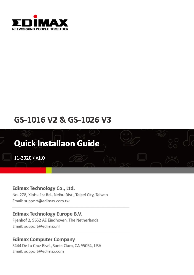 Page n°1 - Manuel utilisateur Edimax GS-1016V2