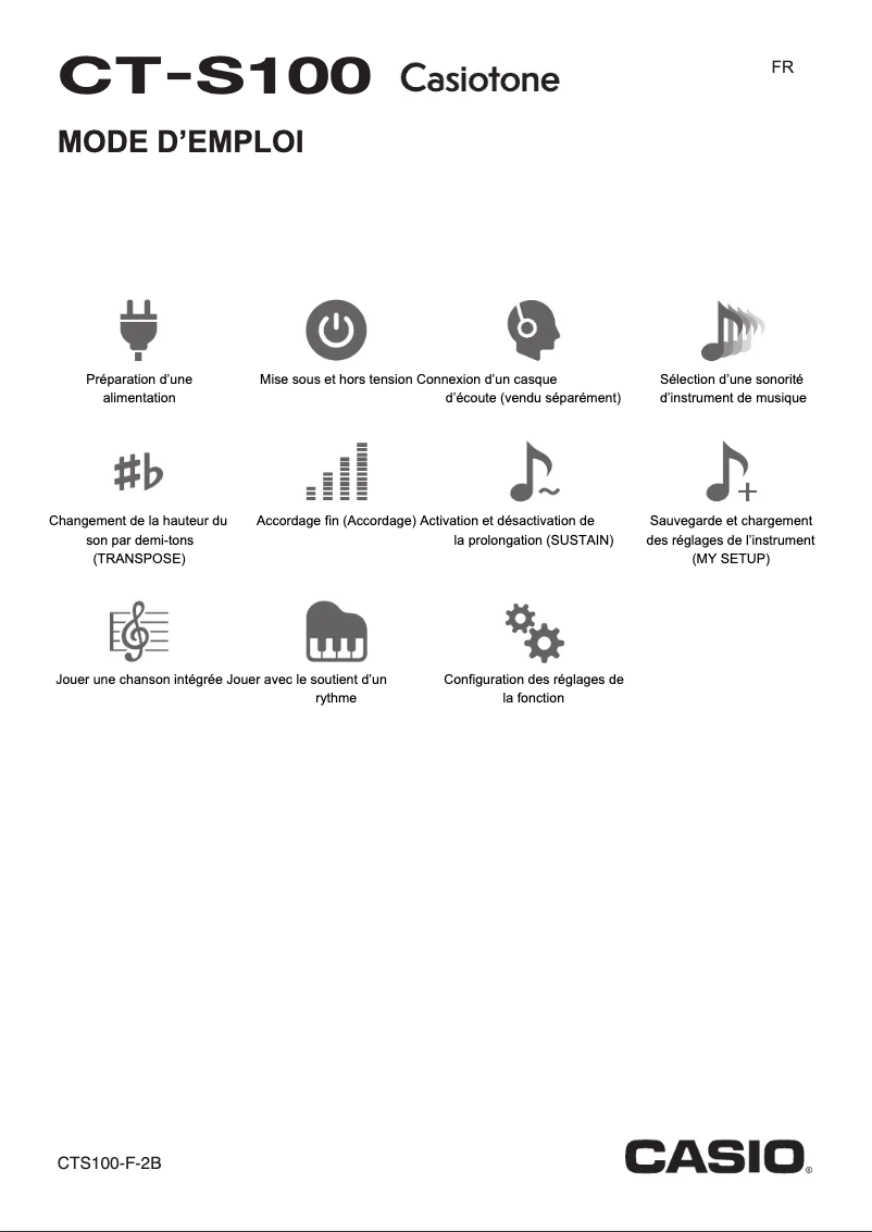 Page n°1 - Manuel utilisateur Casio Casiotone CT-S100