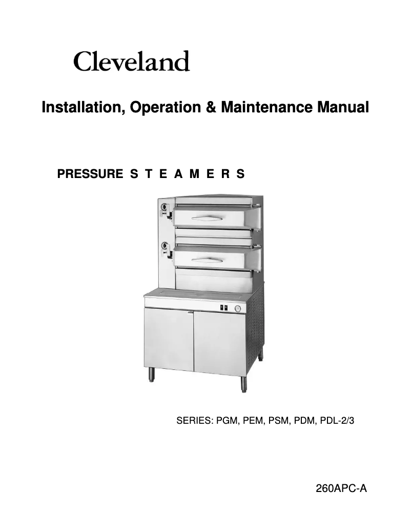 Page n°1 - Manuel utilisateur Cleveland PEM243