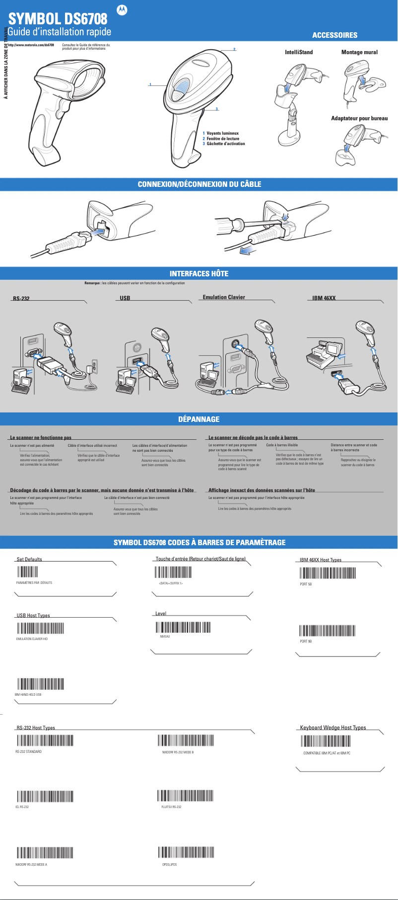Page n°1 - Manuel utilisateur Zebra Symbol DS6708