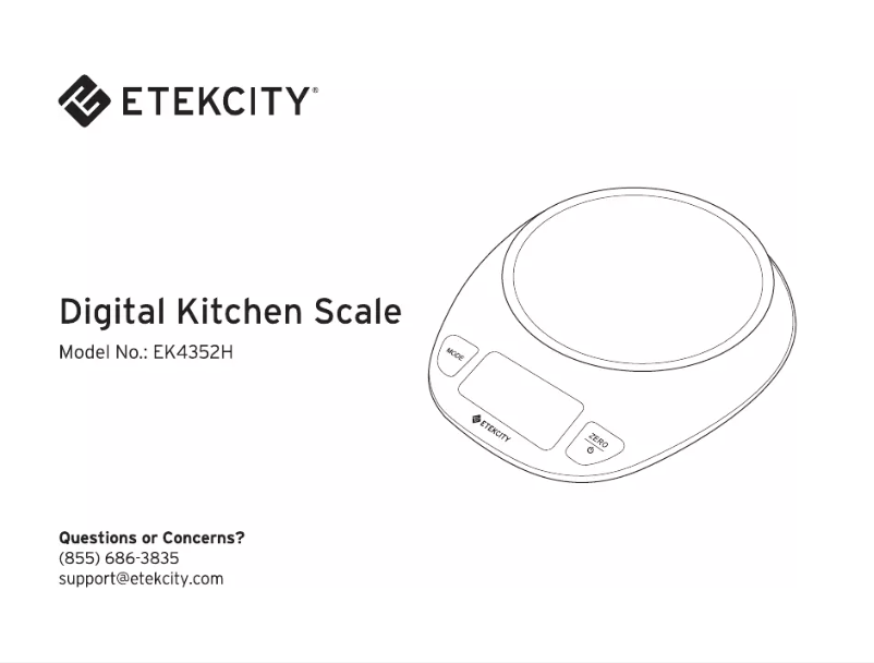 Page n°1 - Manuel utilisateur Etekcity EK4352H