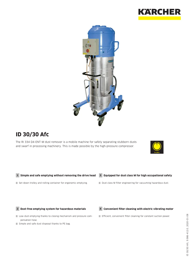 Page n°1 - Fiche technique Kärcher ID 30/30 Afc