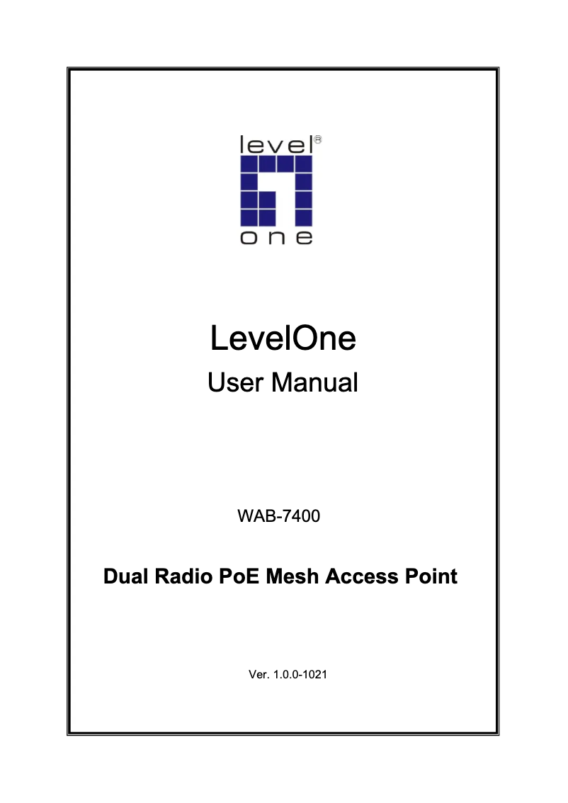 Page 1 de la notice Manuel utilisateur LevelOne WAB-7400