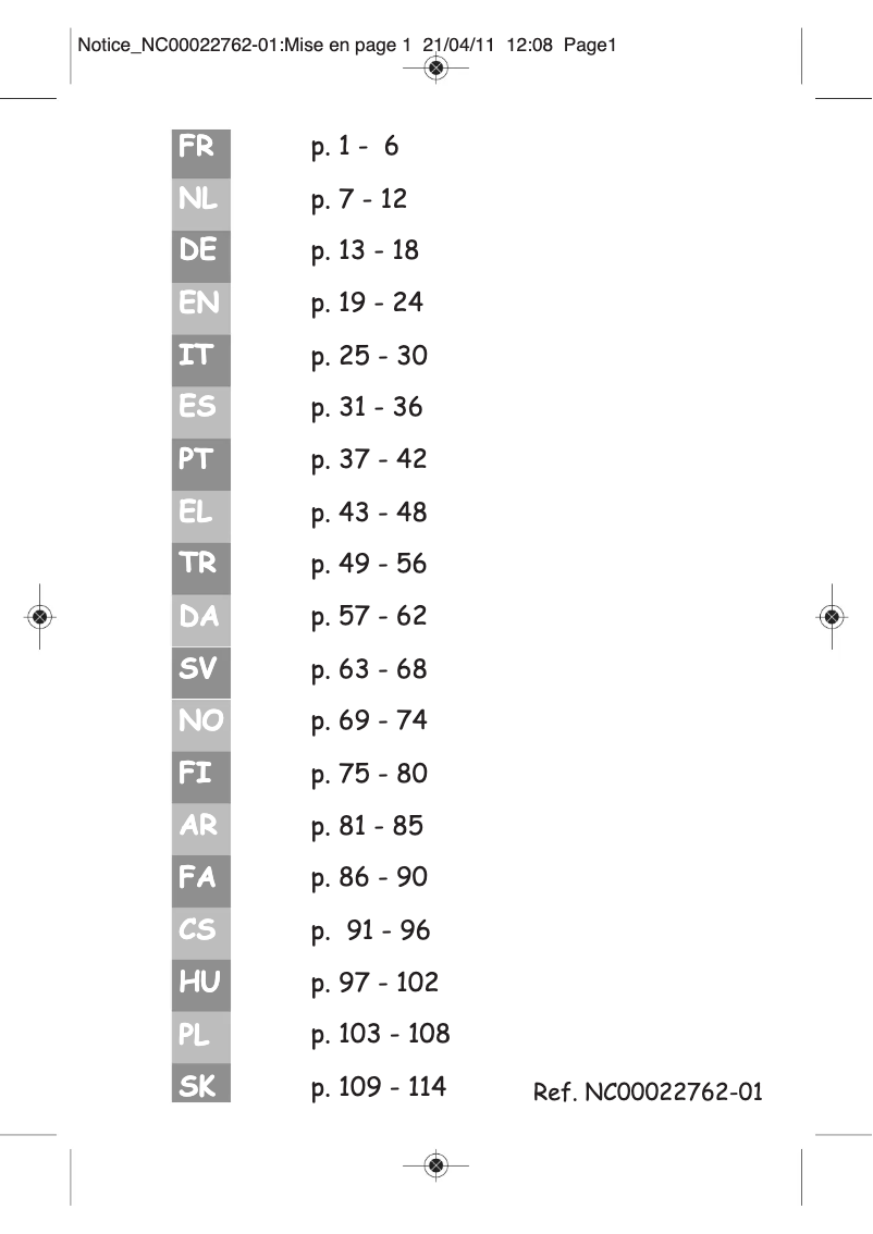 Image de la première page du manuel de l'appareil CD1005