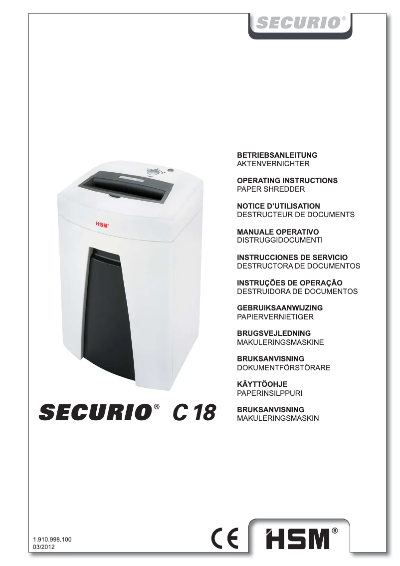 Page n°1 - Manuel utilisateur HSM Securio C18